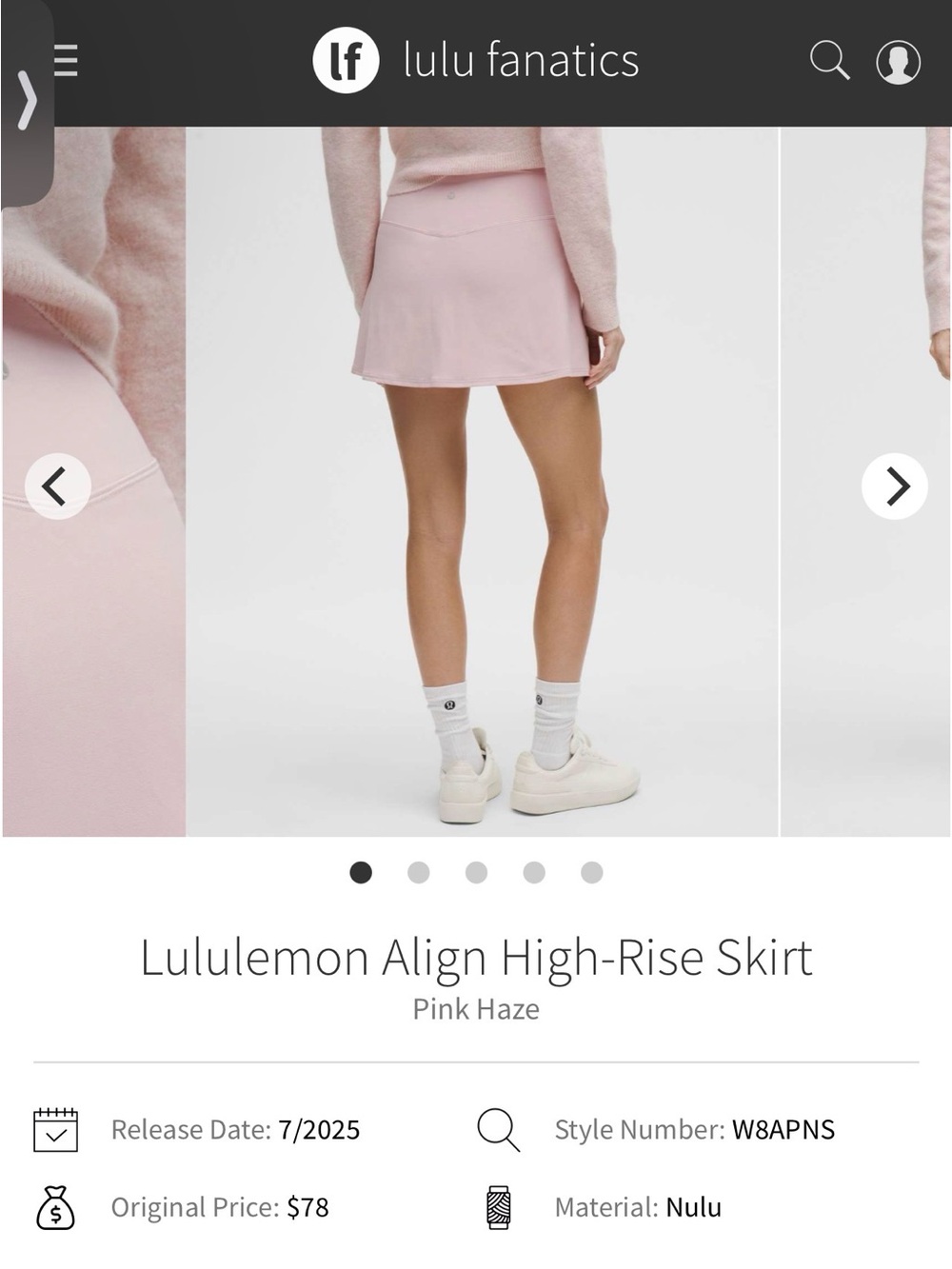 lululemon athletica High-Rise Mini Skirt in Pink Haze - Picture 2 of 3